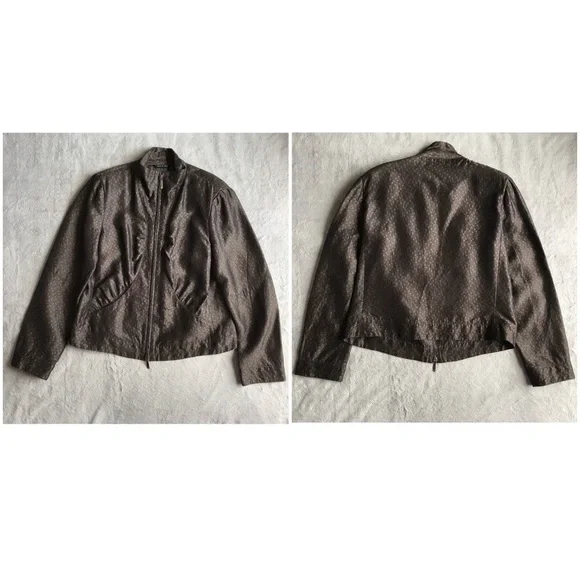 Giorgio Armani Jacquard Zipper Jacket Blazer - Picture 3 of 8